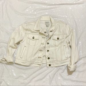 NWT white denim jean jacket